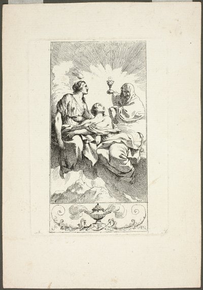 Trzy cnoty teologii autorstwa Jean Jacques Lagrenee
