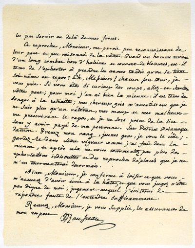 List Jeana Jaquesa Rousseau, 15 lipca 1764 r. autorstwa Jean Jacques Rousseau