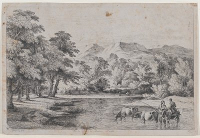 Krajobraz według Fouquières, 1772. autorstwa Jean Jacques de Boissieu