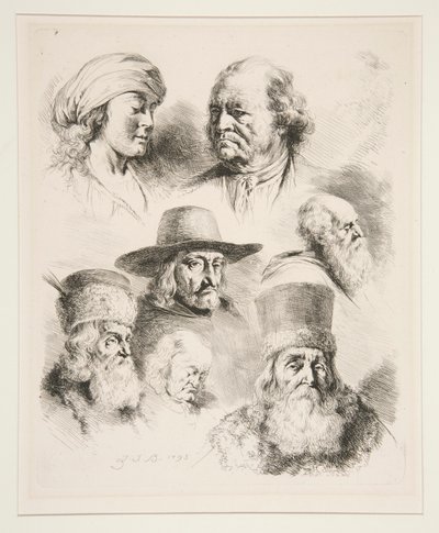 Siedem głów portretowych autorstwa Jean Jacques de Boissieu
