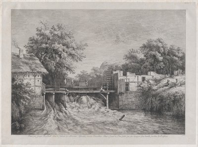 Młyn wodny, według obrazu Ruisdaëla, 1782. autorstwa Jean Jacques de Boissieu