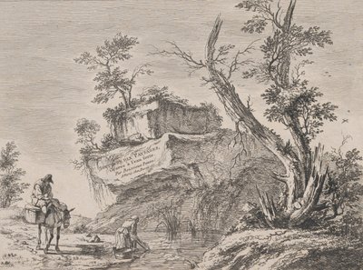 Strona tytułowa do serii dziesięciu krajobrazów, 1763. autorstwa Jean Jacques de Boissieu