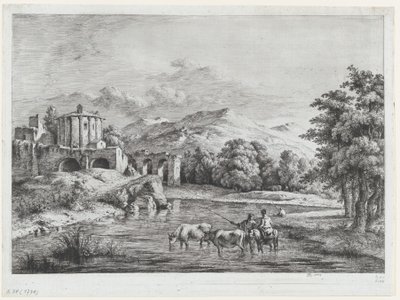 Widok świątyni Westy, 1774. autorstwa Jean Jacques de Boissieu