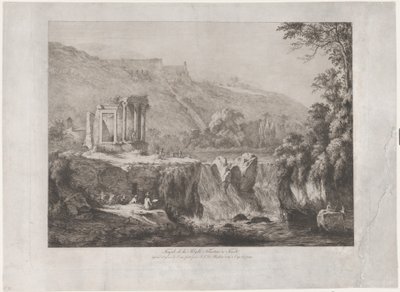 Widok Świątyni Tyburtyńskiej Sybilli, 1809 r. autorstwa Jean Jacques de Boissieu