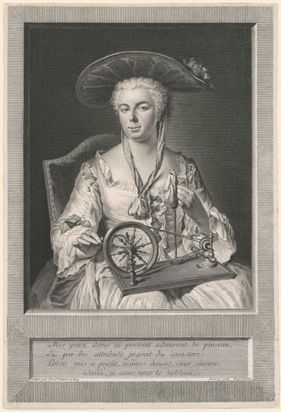 Madame Arlon Przędzający Jedwab autorstwa Jean Joseph Balechou, after Jacques Andre Joseph Camelot Aved