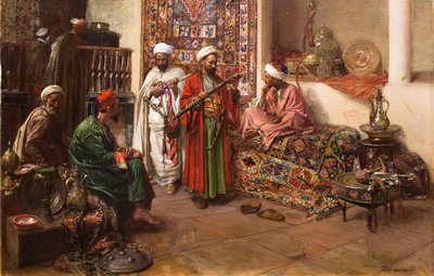 Na bazarze (bez daty). (Olej na płótnie) autorstwa Jean Joseph Benjamin Constant