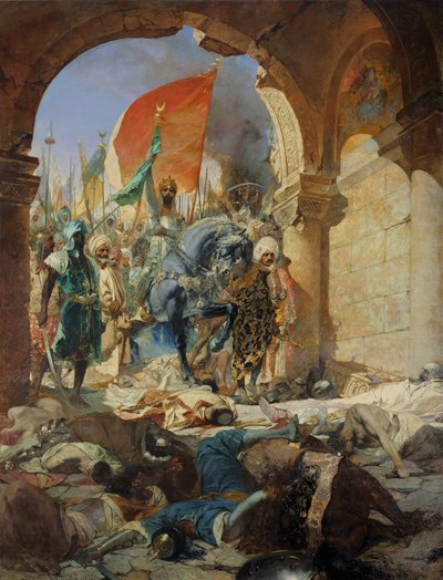 Wjazd Turków Mahometa II (1432-81) do Konstantynopola, 29 maja 1453, 1876 autorstwa Jean Joseph Benjamin Constant