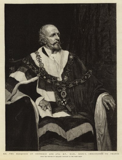 H E markiz Dufferin i Ava, KP, GCB, ambasador HBM we Francji autorstwa Jean Joseph Benjamin Constant