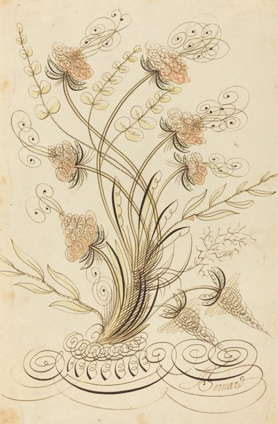 Kaligraficzne Kwiaty autorstwa Jean Joseph Bernard called Bernard de Paris
