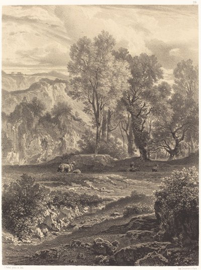 Krajobraz z owcami autorstwa Jean Joseph François Bellel