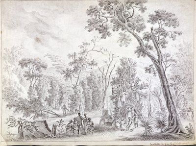 Zbieranie goździków w La Reunion, początek XIX wieku autorstwa Jean Joseph Patu de Rosemont