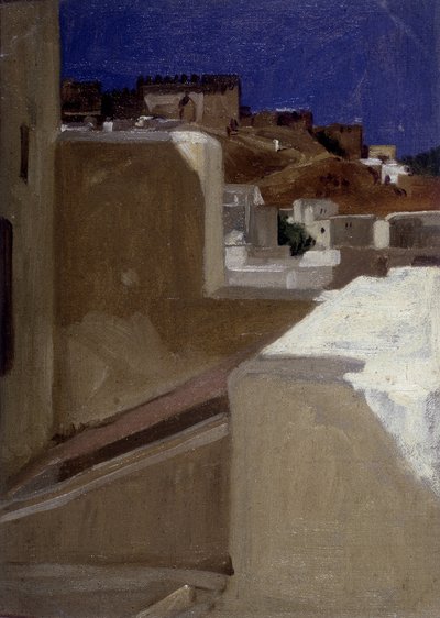 Widok na kazbę (kasbę) z mojego tarasu autorstwa Lecomte du Nouy (1842-1923), Tanger autorstwa Jean Jules Antoine Lecomte du Nouy