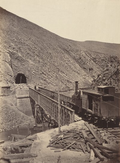Most i tunel nad rzeką Jalon, Madryt - Saragossa, ok. 1860-1865 (zdjęcie) autorstwa Jean Laurent