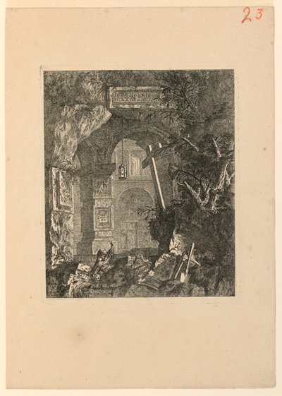 Saint-Francois (?) w krajobrazie ruin autorstwa Jean Laurent Legeay