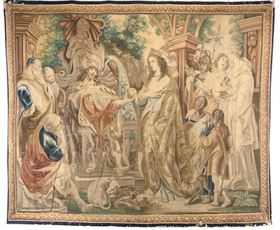 Gobelin brukselski z kompletu sześciu, ok.1650 (wełna i jedwab) autorstwa Jean Le and Eggermans Daniel II Clerc