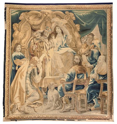 Gobelin brukselski z kompletu sześciu, ok.1650 (wełna i jedwab) autorstwa Jean Le and Eggermans Daniel II Clerc
