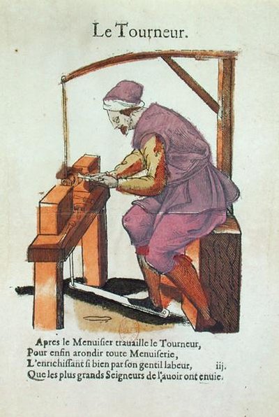 The Wood Turner (kolor grawerowany) autorstwa Jean Leclerc