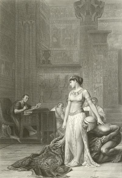 Kleopatra i Cezar (rycina) autorstwa Jean Leon (after) Gerome