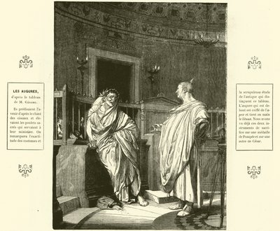 Dwóch Augurów, kapłanów starożytnego Rzymu (rycina) autorstwa Jean Leon (after) Gerome