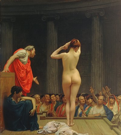 Rzymski rynek niewolników autorstwa Jean Leon Gerome