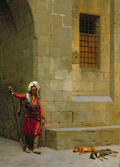 Arnaut i psy autorstwa Jean Leon Gerome