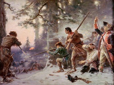 Bitwa na rakietach śnieżnych 1757 autorstwa Jean Leon Gerome