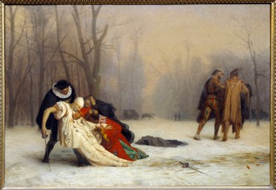Pojedynek po masce balowej Obraz Jean Leon Gerome (1824-1904) autorstwa Jean Leon Gerome