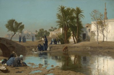 Fellah Kobiety rysujące wodę, ok. 1873?-75? autorstwa Jean Leon Gerome