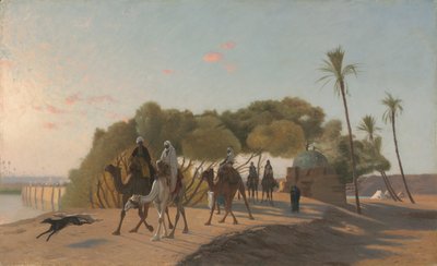 Opuszczenie Oazy, lata 80. XIX wieku. autorstwa Jean Leon Gerome