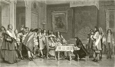 Moliere na śniadaniu z Ludwikiem XIV (wklęsłodruk) autorstwa Jean Leon Gerome