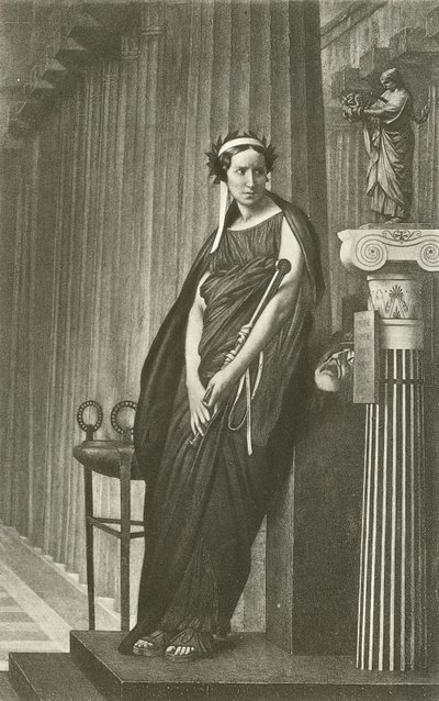 Rachela jako muza greckiej tragedii (wklęsłodruk) autorstwa Jean Leon Gerome