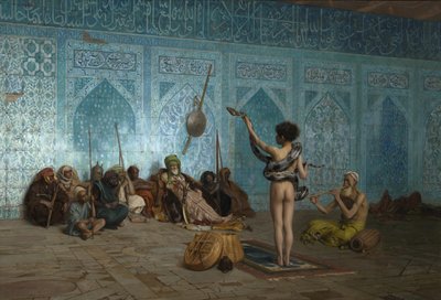 Zaklinacz węży, ok. 1879 r. autorstwa Jean Leon Gerome