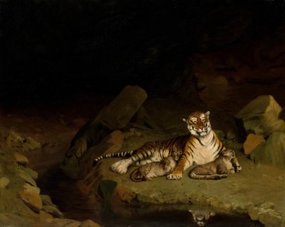 Tygrys i młode, ca. 1884. autorstwa Jean Leon Gerome