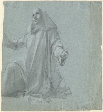 Młody ksiądz klęczy autorstwa Jean Leonard Lugardon