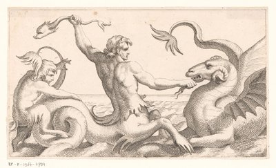 Triton walczący z morskim potworem autorstwa Jean Lepautre (attributed to)