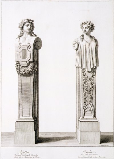 Popiersia Apolla i Dafne autorstwa Louisa Leramberta w Wersalu, 1674 autorstwa Jean Lepautre