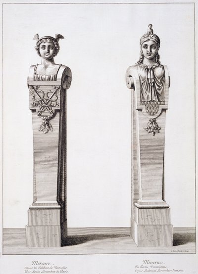 Popiersia Merkurego i Minerwy autorstwa Louisa Leramberta w Wersalu, 1674 autorstwa Jean Lepautre