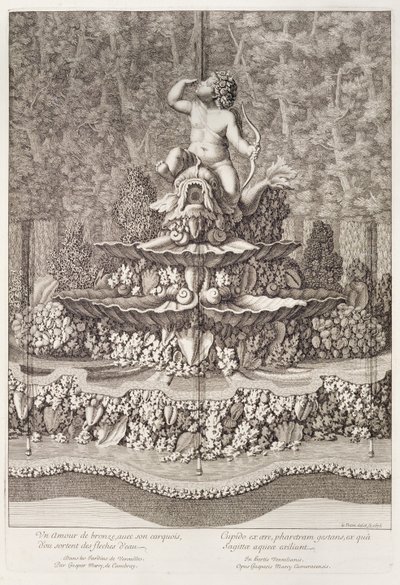 Fontanna z kupidynem autorstwa Gaspara Marcy w Wersalu, 1676 autorstwa Jean Lepautre