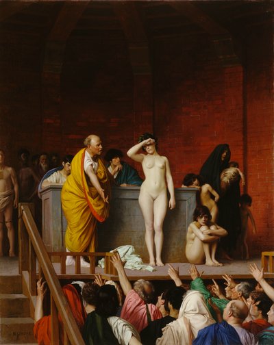 Rynek niewolników w starożytnym Rzymie autorstwa Jean Leon Gerome