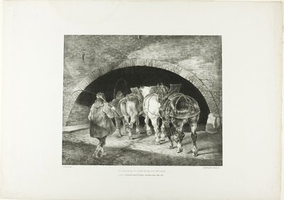Wejście do nabrzeża Adelphi, płyta 11 z Różne tematy narysowane z życia na kamieniu autorstwa Jean Louis André Théodore Géricault