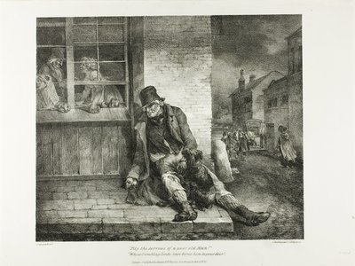 Litości nad smutkami biednego starca!... płyta 2 z różnych tematów narysowanych z życia i na kamieniu (The English Suite) autorstwa Jean Louis André Théodore Géricault