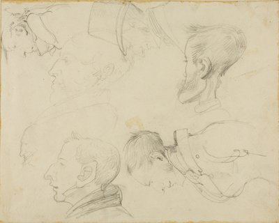 Siedem karykatur głów autorstwa Jean Louis André Théodore Géricault