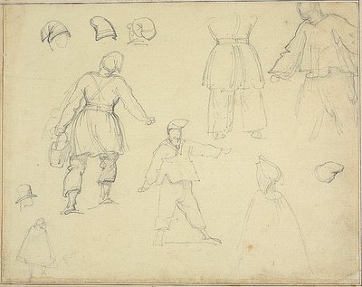 Szkice: Stajenny niosący wiadro autorstwa Jean Louis André Théodore Géricault