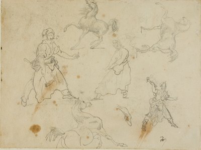 Studia nad kowalami i końmi autorstwa Jean Louis André Théodore Géricault