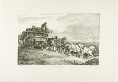 Wagon z węglem, płyta 7 z Różne tematy narysowane z życia na kamieniu autorstwa Jean Louis André Théodore Géricault