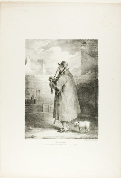 The Piper, płyta pierwsza z Różne tematy narysowane z życia na kamieniu autorstwa Jean Louis André Théodore Géricault