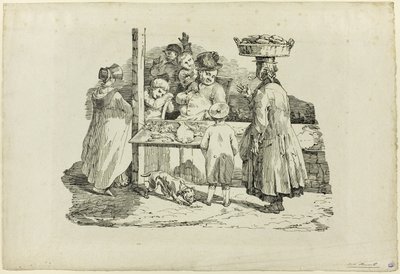 Śpiący sprzedawca ryb autorstwa Jean Louis André Théodore Géricault