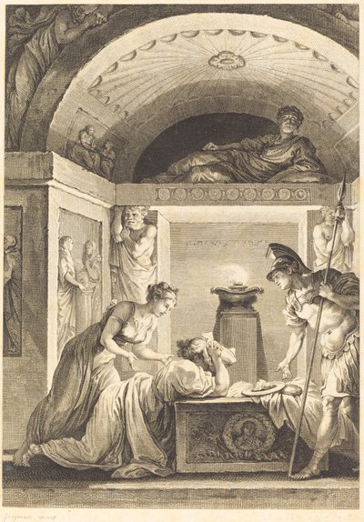 Matrona Efezu autorstwa Jean Louis Delignon and Antoine Jean Duclos after Jean Honoré Fragonard