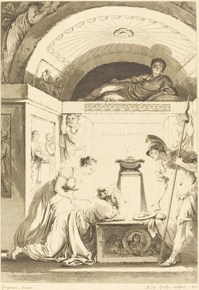 Matrona Efezu autorstwa Jean Louis Delignon and Antoine Jean Duclos after Jean Honoré Fragonard