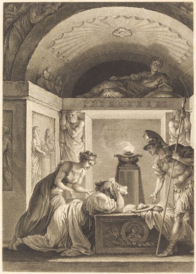 Matrona Efezu autorstwa Jean Louis Delignon and Antoine Jean Duclos after Jean Honoré Fragonard